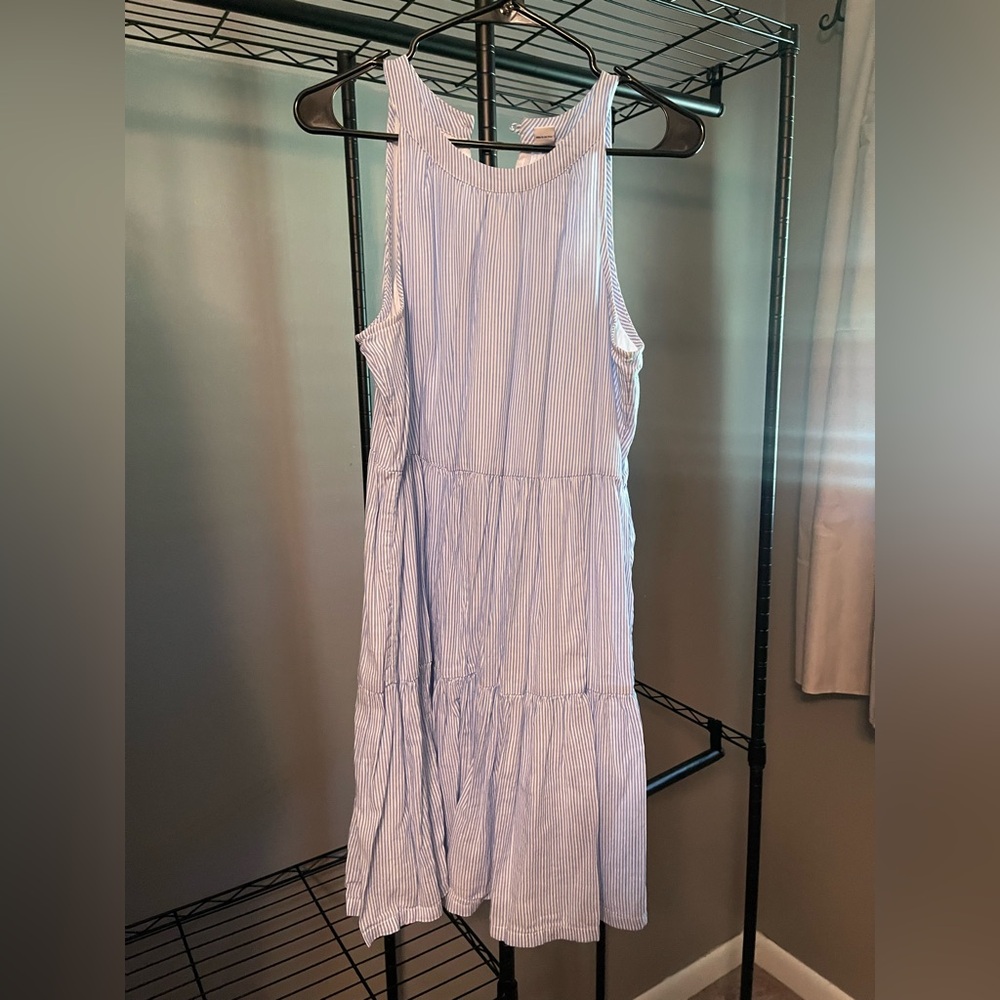 Old Navy Light Blue Tiered Midi Dress - Picture 3 of 3